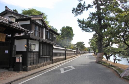松江の伝統的な古い町並み　島根の町並み　島根の風景